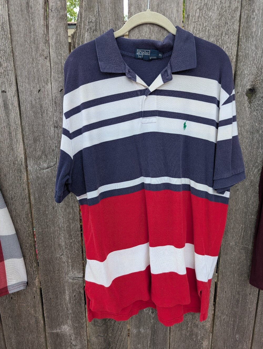 Polo by Ralph Lauren Mens Striped Red and Blue Shirt Size XL Vintage
